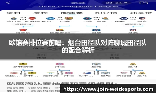 欧锦赛排位赛前瞻：烟台田径队对阵聊城田径队的配合解析